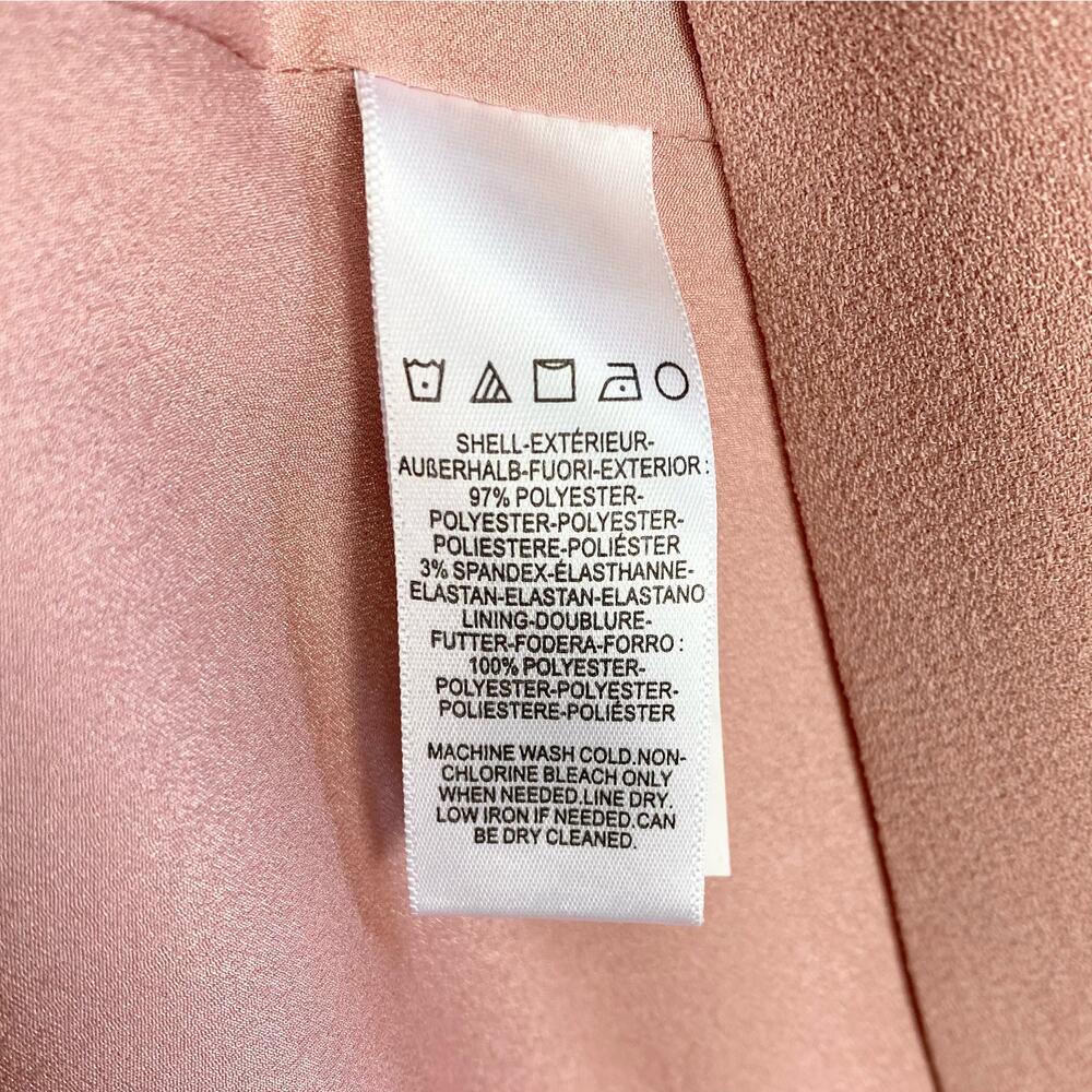 NWOT Dress The Population Sandra Plunge Crepe Trumpet Gown in Blush, Medium - Picture 13 of 16